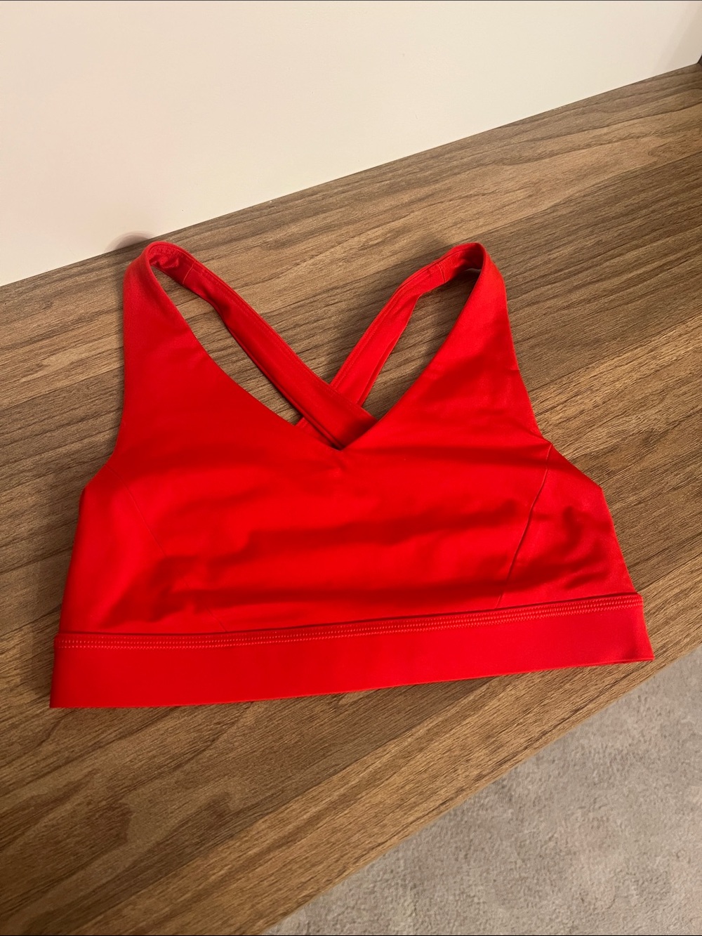 lululemon athletica Red V‑Neck Cross‑Back Wireless Sports Bra